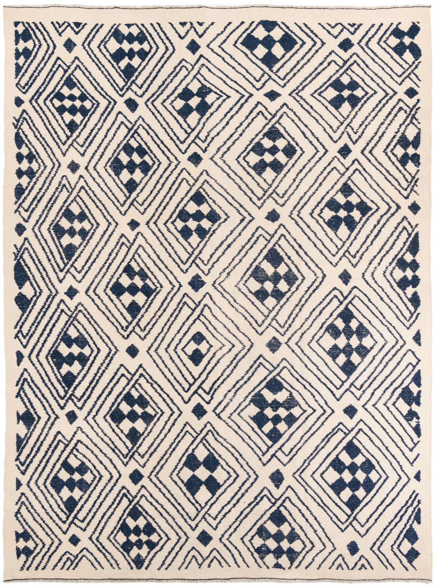 9' x 12' 2 Hand Knotted Moroccan Wool Rug