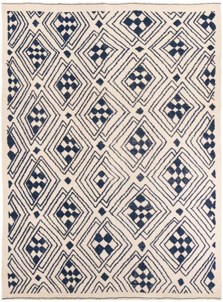 9' x 12' 2 Hand Knotted Moroccan Wool Rug