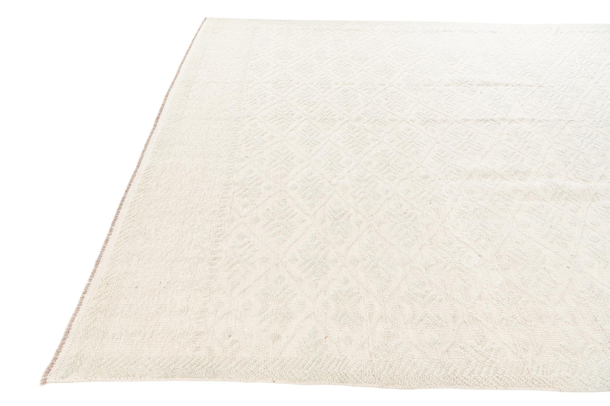 9' x 12' 10 Hand Knotted Moroccan Wool Rug