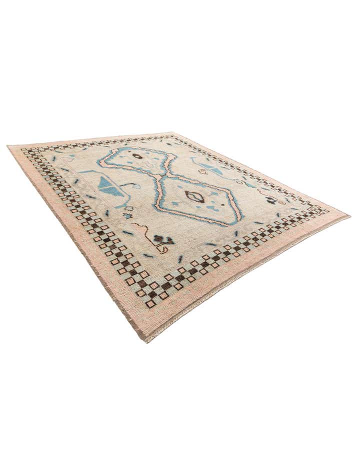 8' 9 x 10' 5 Hand Knotted Moroccan Wool Rug