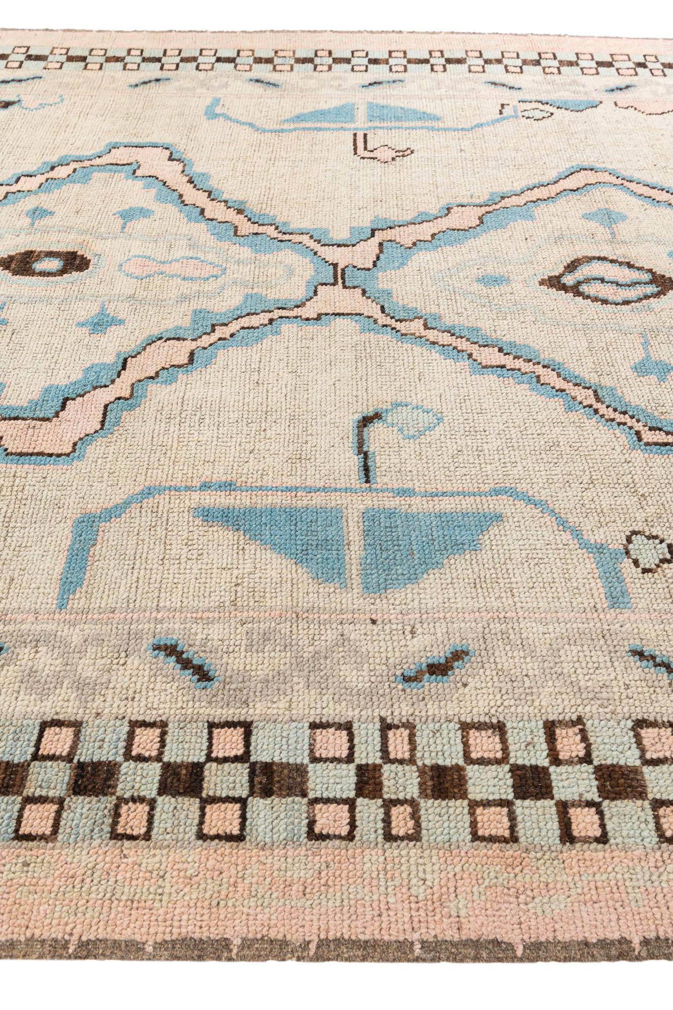 8' 9 x 10' 5 Hand Knotted Moroccan Wool Rug