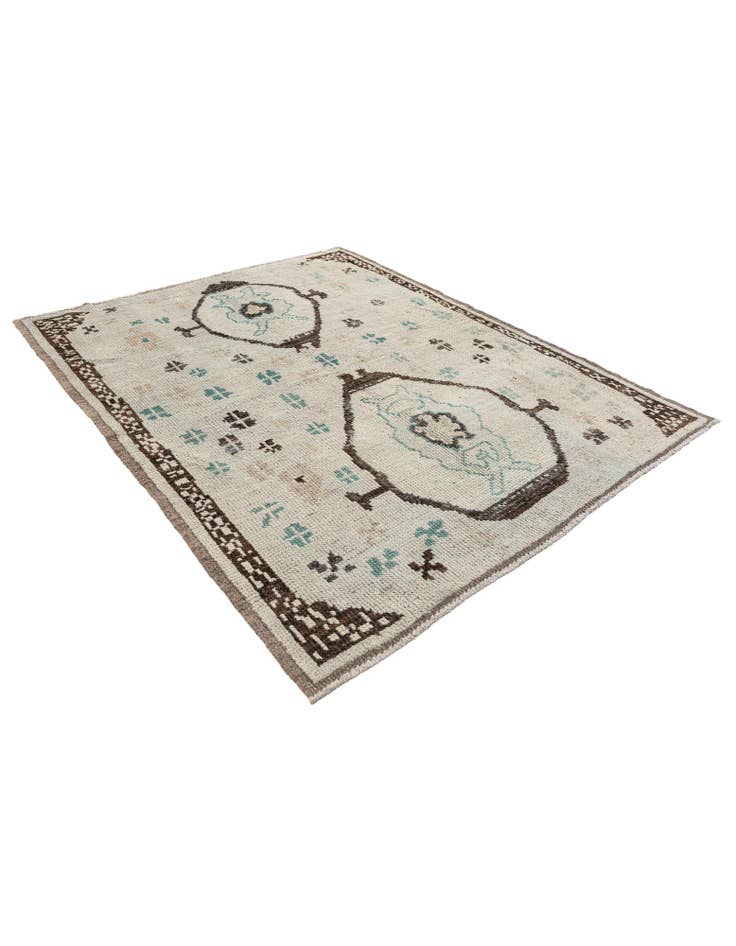 Detail image of 5' 8 x 7' Hand Knotted Moroccan Wool Rug