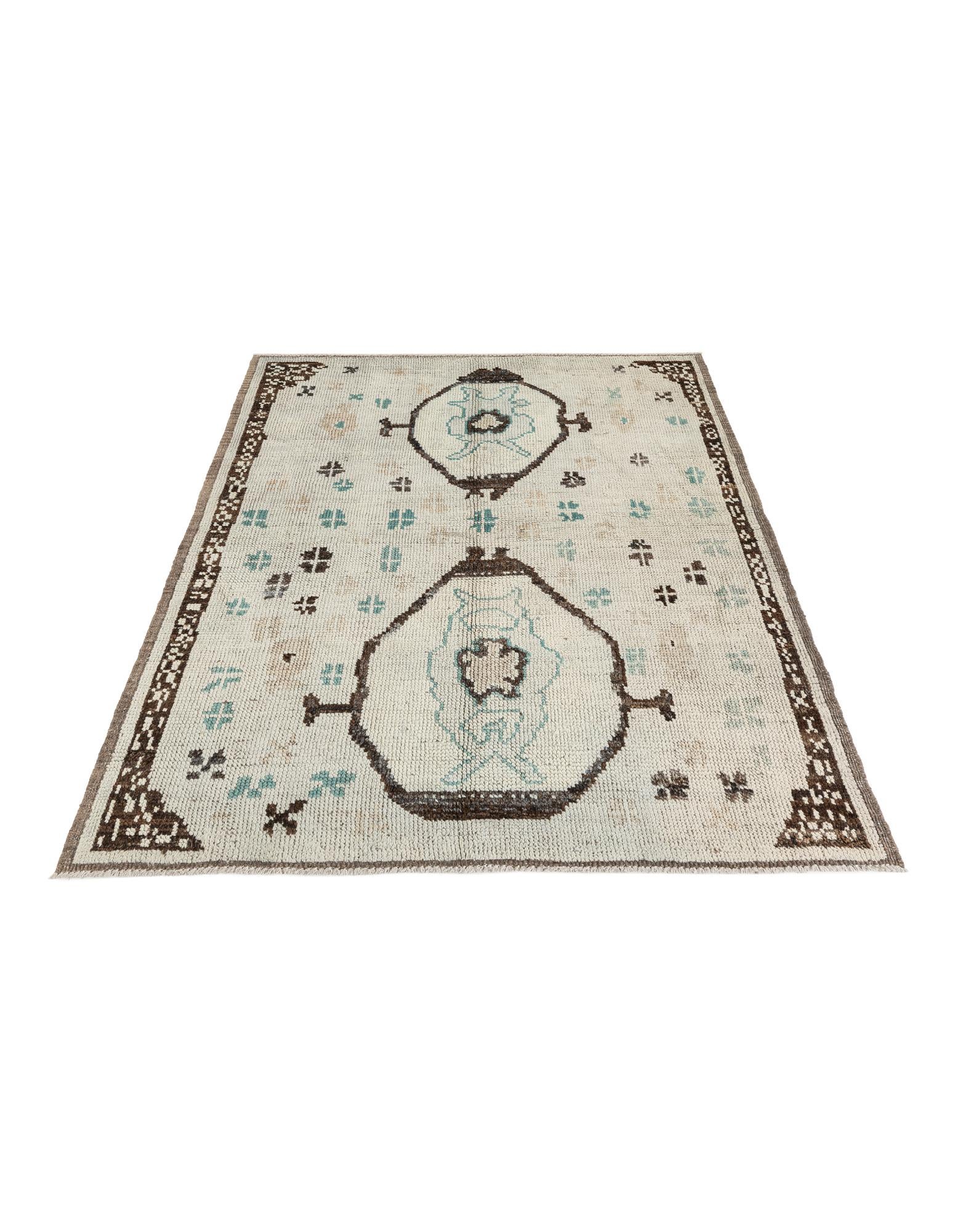 5' 8 x 7' Hand Knotted Moroccan Wool Rug