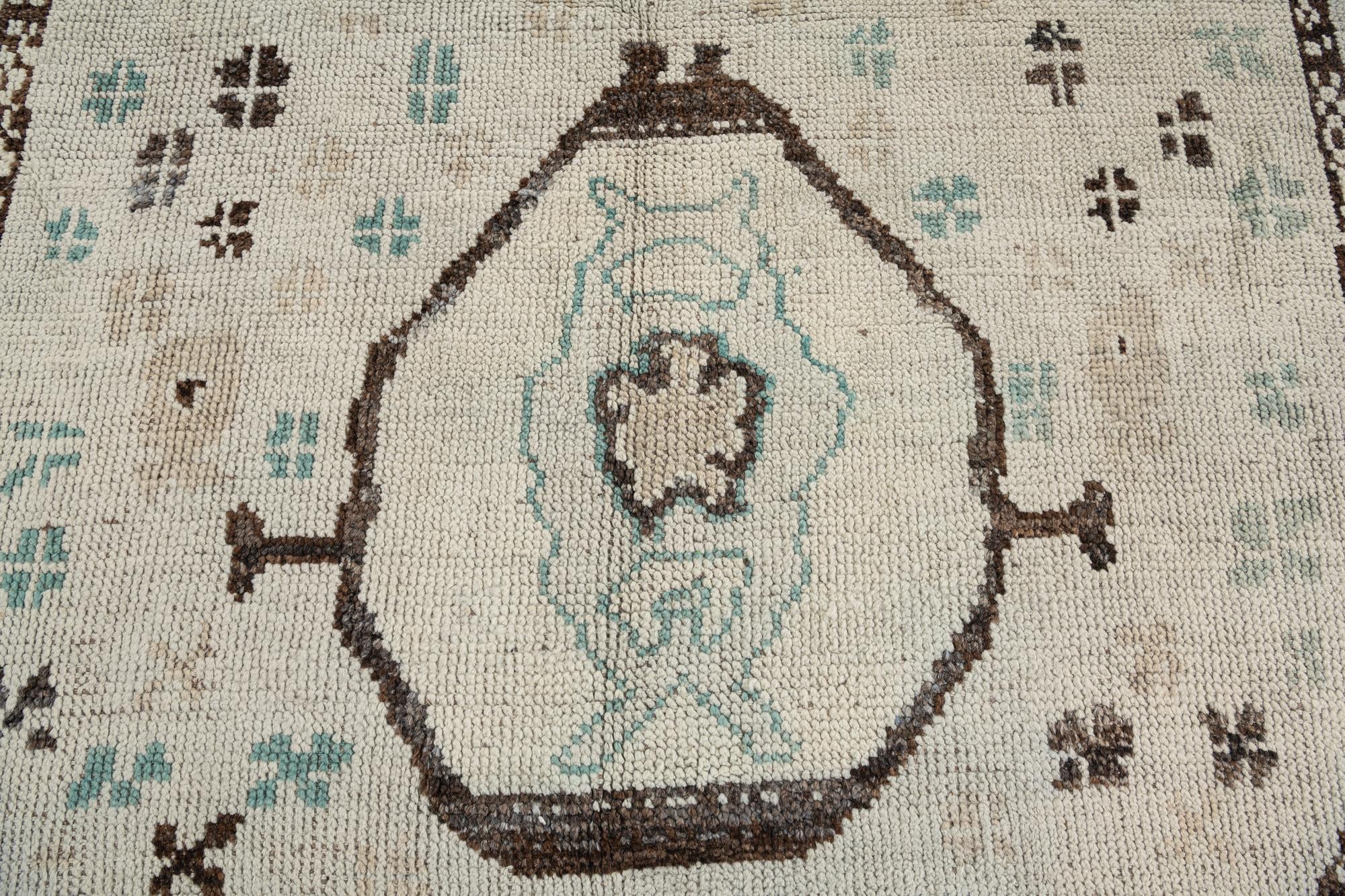 5' 8 x 7' Hand Knotted Moroccan Wool Rug