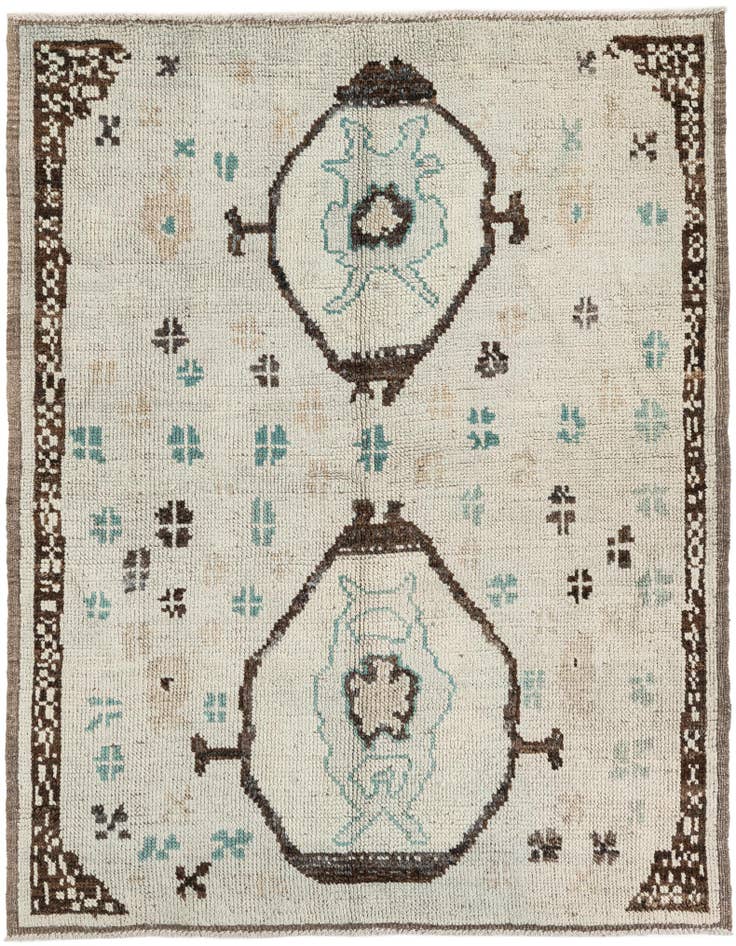 Detail image of 5' 8 x 7' Hand Knotted Moroccan Wool Rug