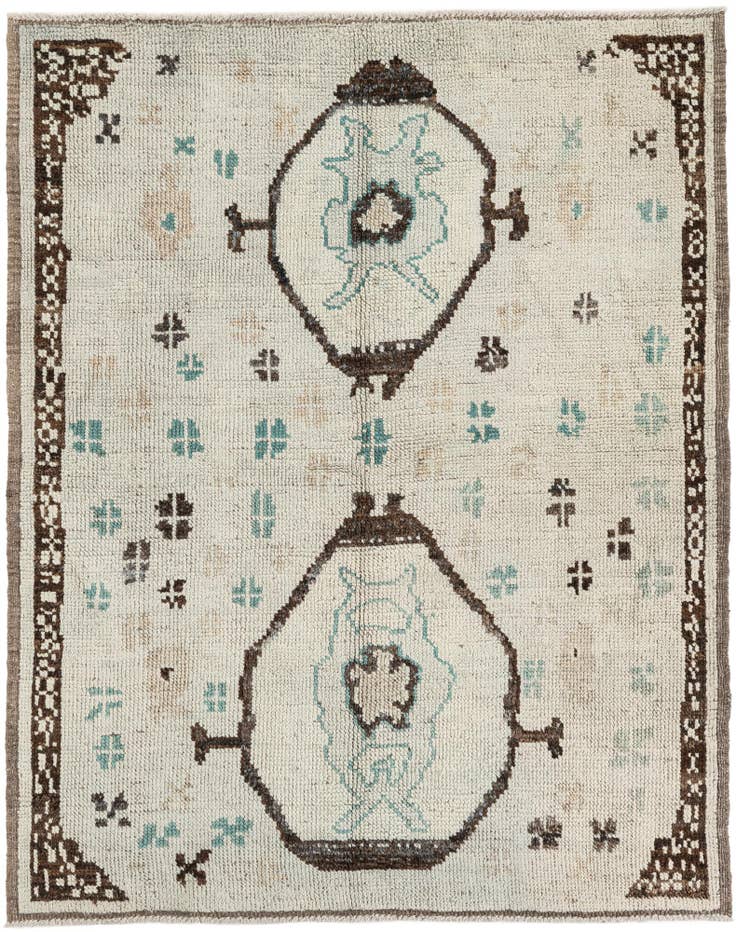 Detail image of 5' 8 x 7' Hand Knotted Moroccan Wool Rug