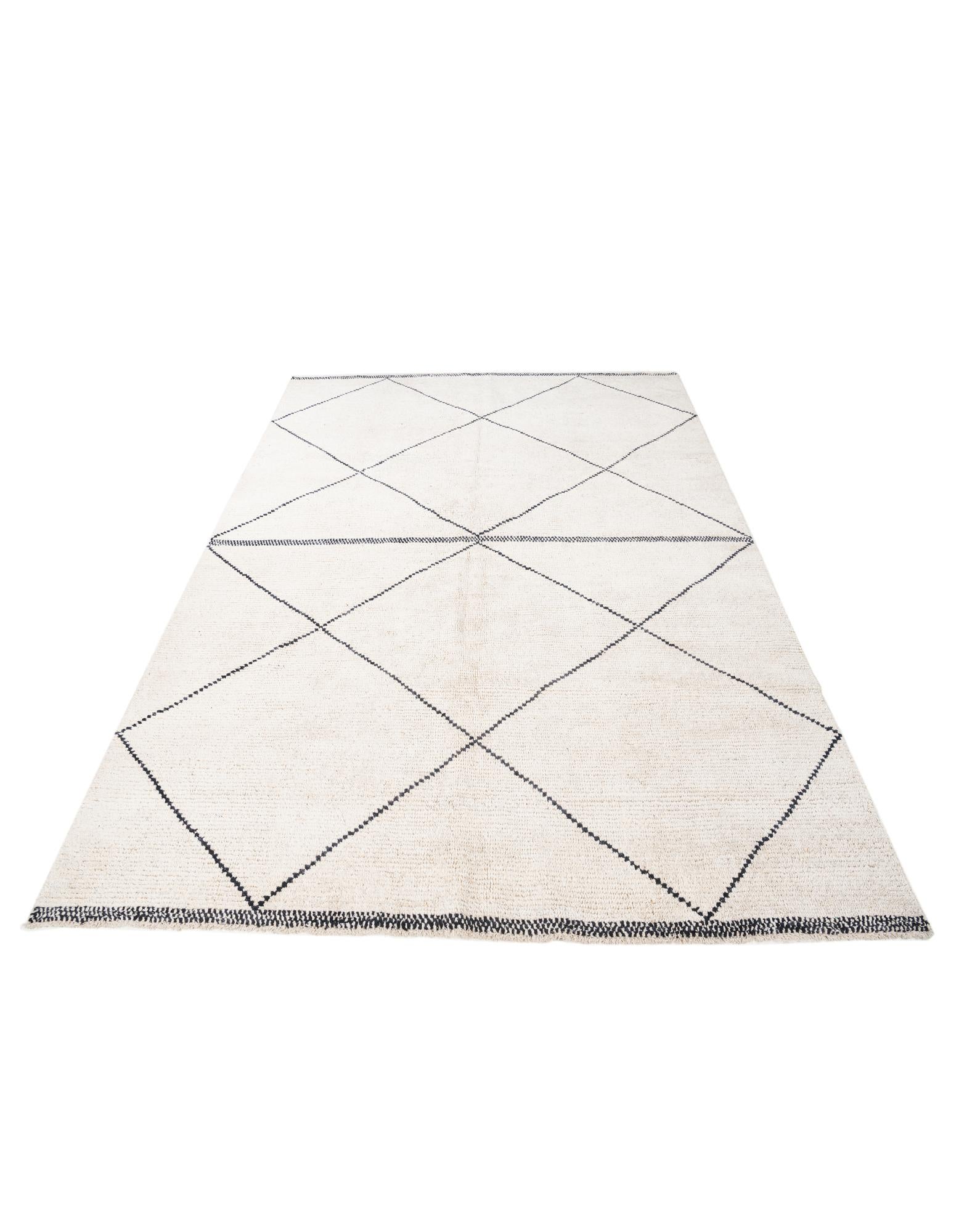 6' 5 x 9' 1 Hand Knotted Moroccan Wool Rug