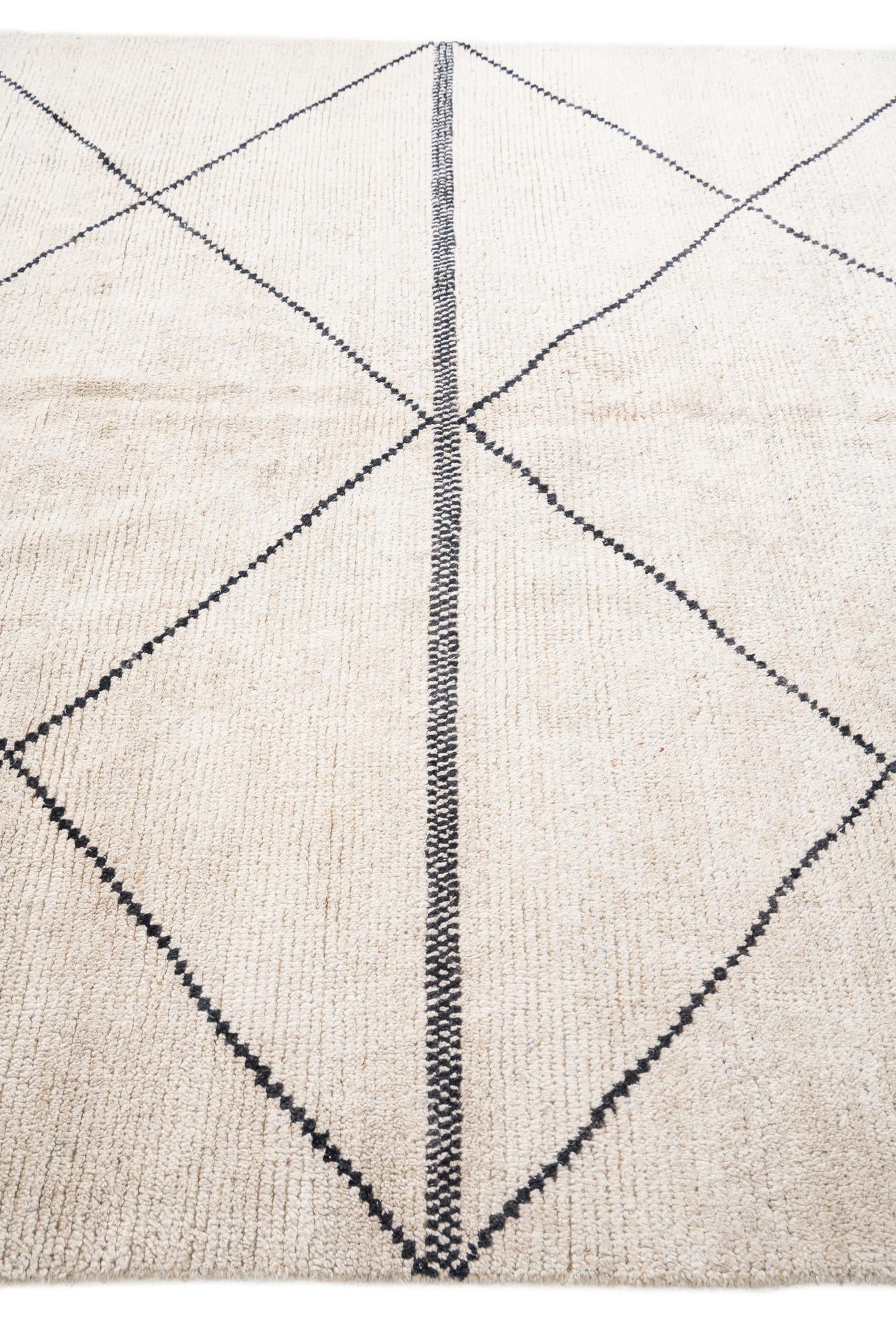 6' 5 x 9' 1 Hand Knotted Moroccan Wool Rug