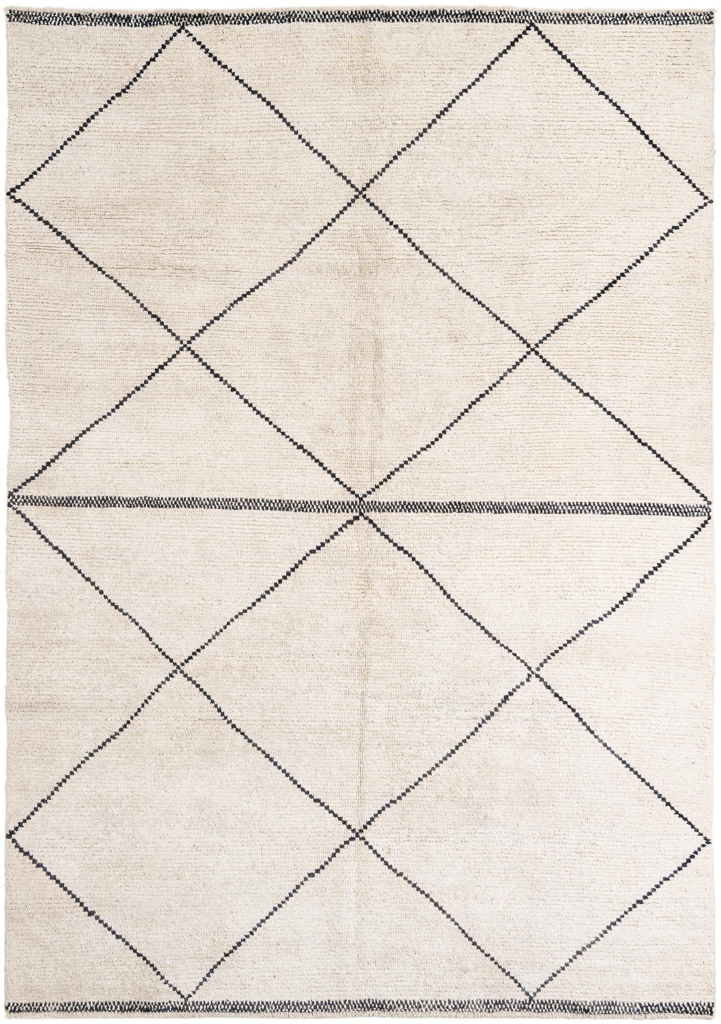 6' 5 x 9' 1 Hand Knotted Moroccan Wool Rug
