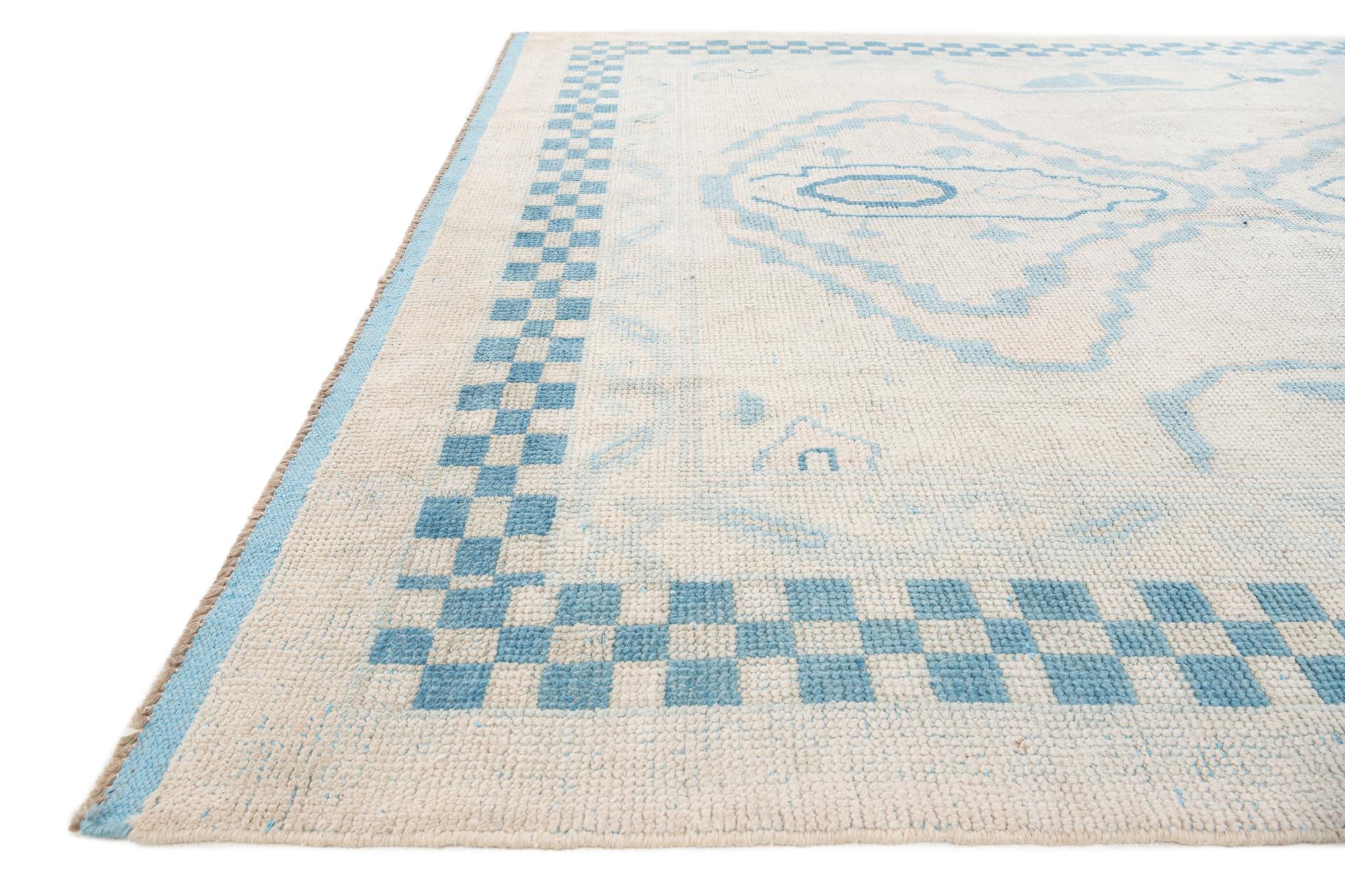 8' x 10' 1 Hand Knotted Moroccan Wool Rug
