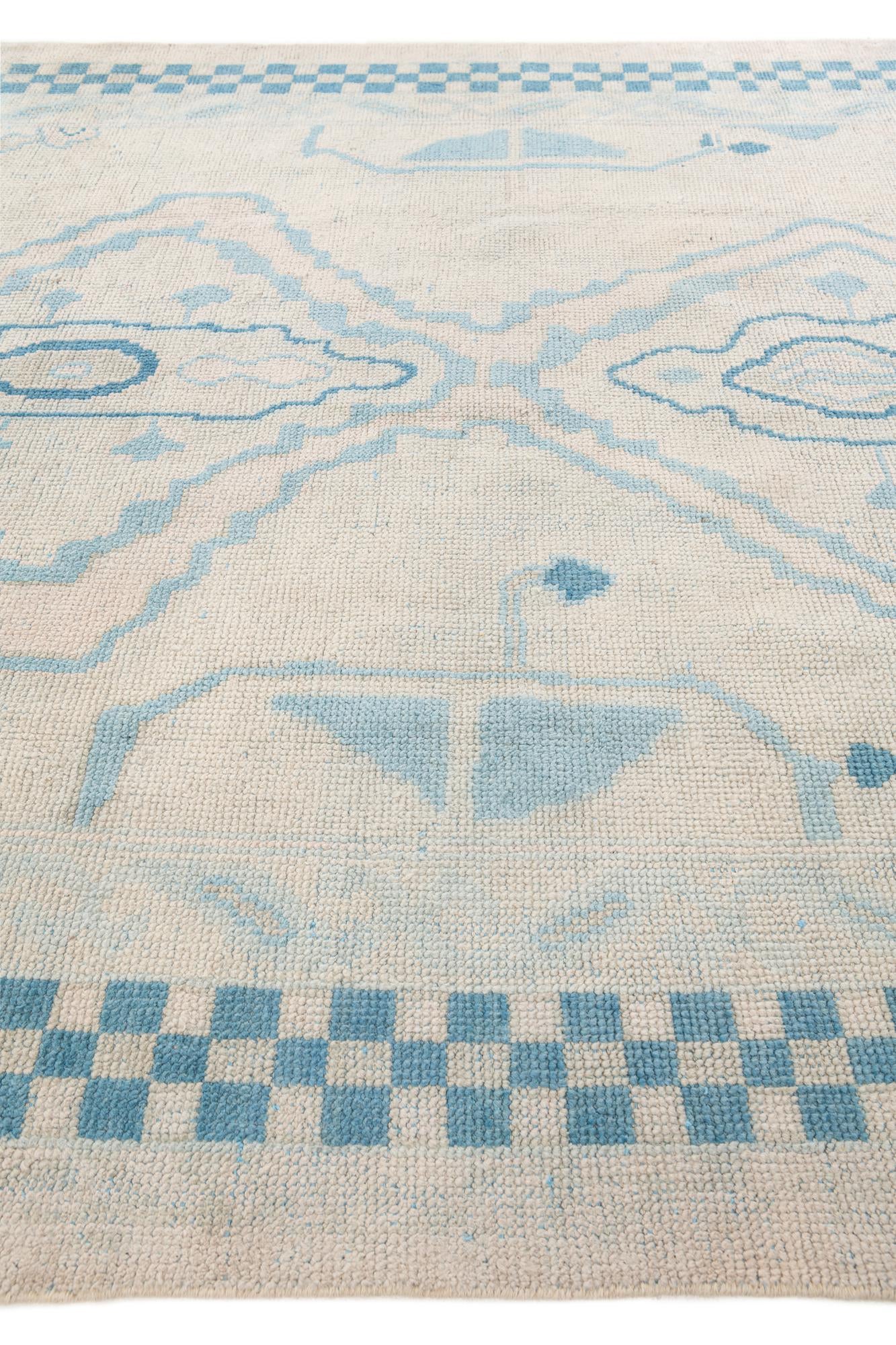 8' x 10' 1 Hand Knotted Moroccan Wool Rug
