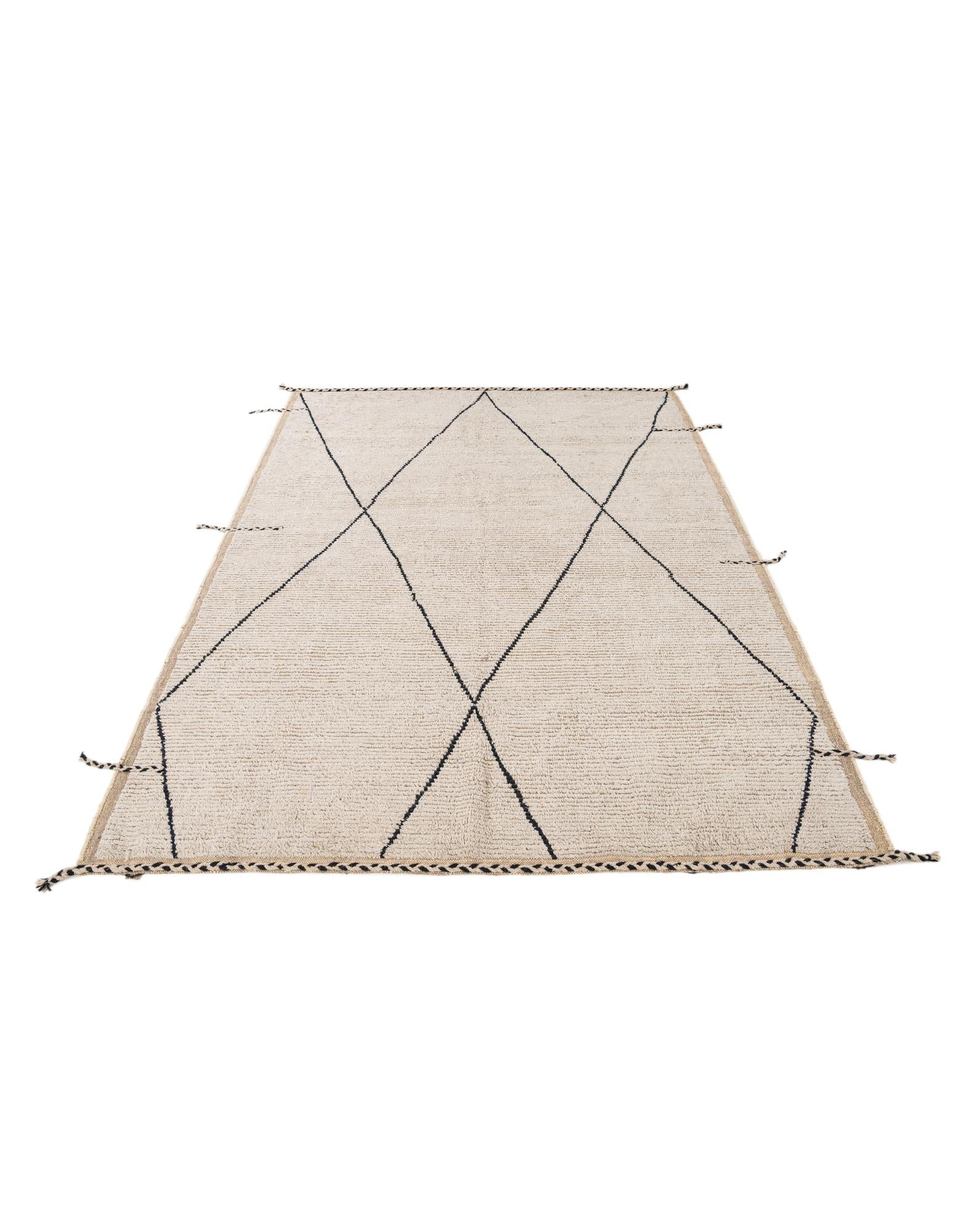6' 9 x 9' Hand Knotted Moroccan Wool Rug