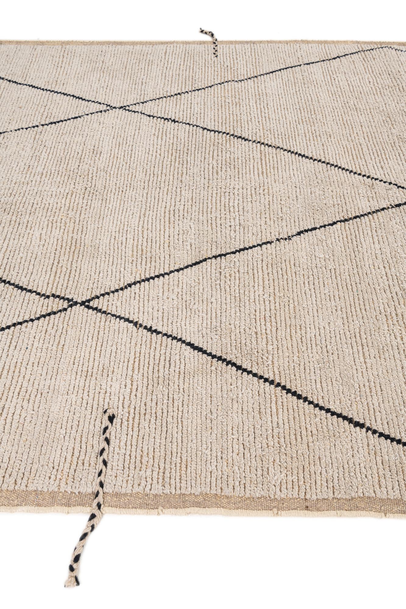 6' 9 x 9' Hand Knotted Moroccan Wool Rug
