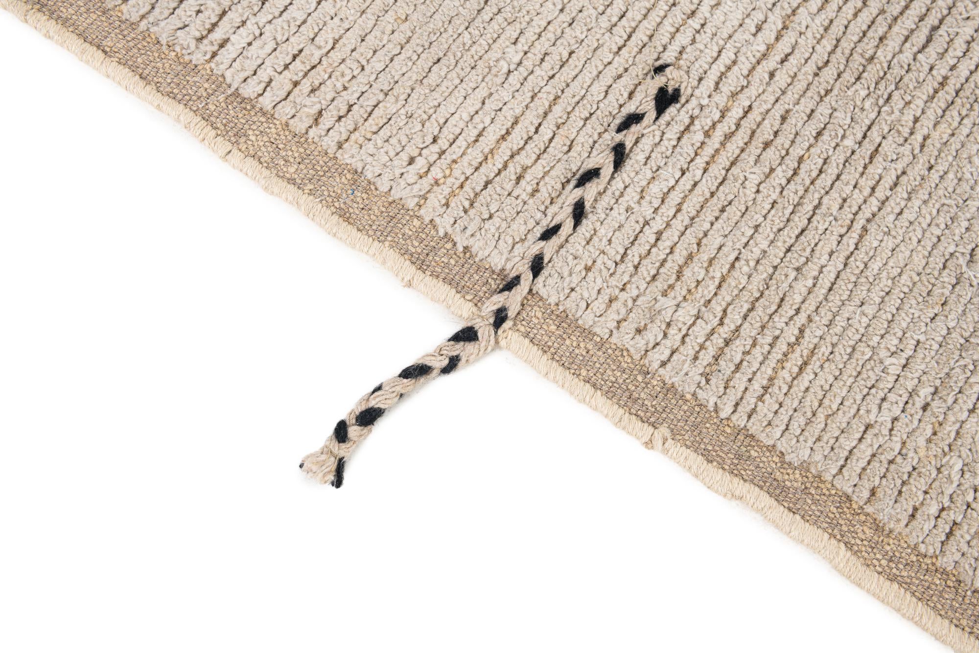 6' 9 x 9' Hand Knotted Moroccan Wool Rug