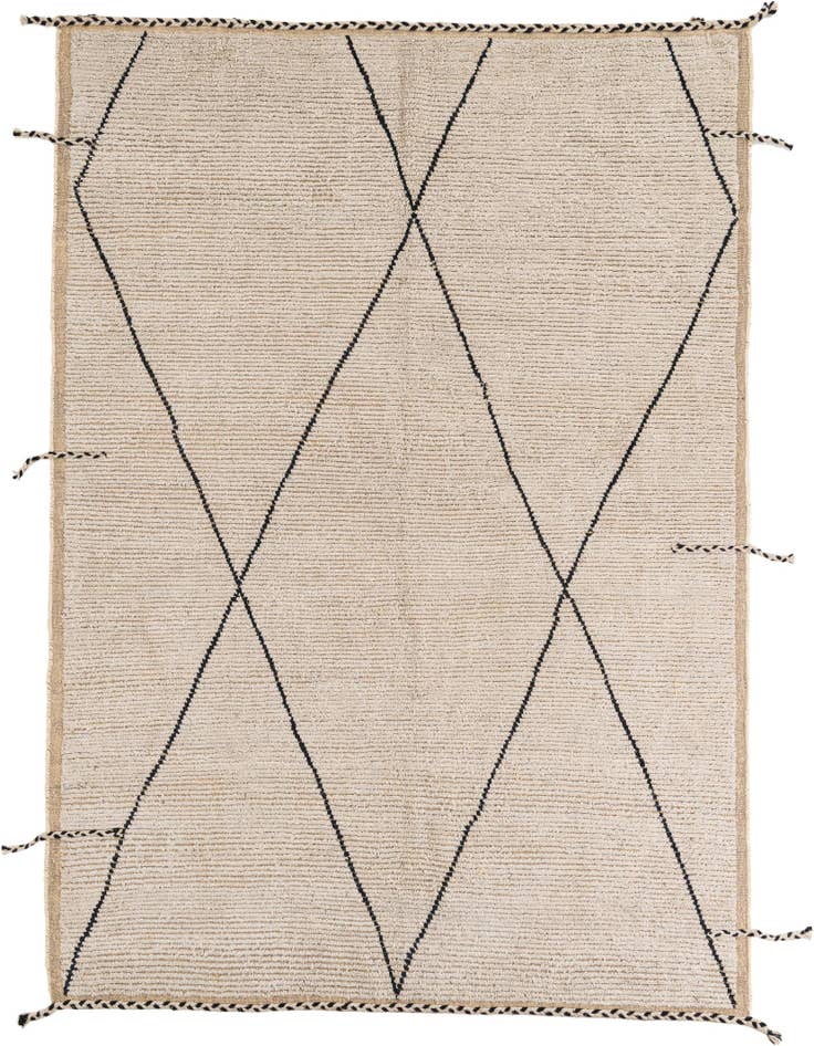 Detail image of 6' 9 x 9' Hand Knotted Moroccan Wool Rug