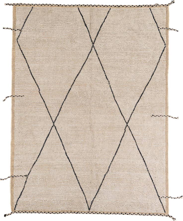 Detail image of 6' 9 x 9' Hand Knotted Moroccan Wool Rug
