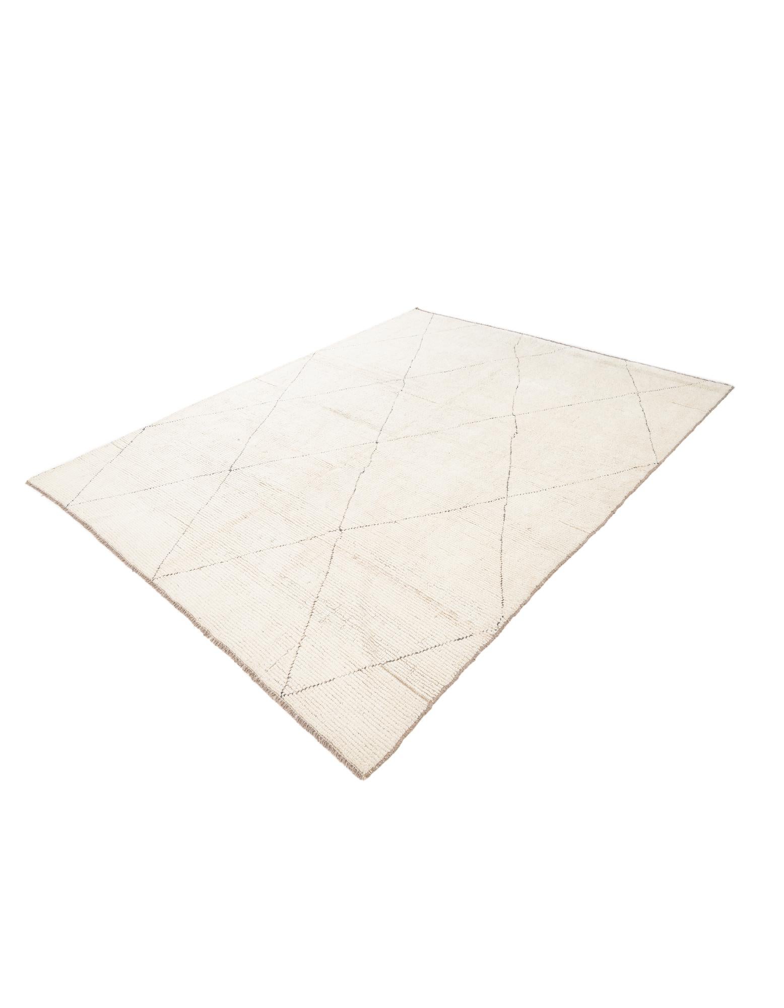 6' 10 x 8' 8 Hand Knotted Moroccan Wool Rug