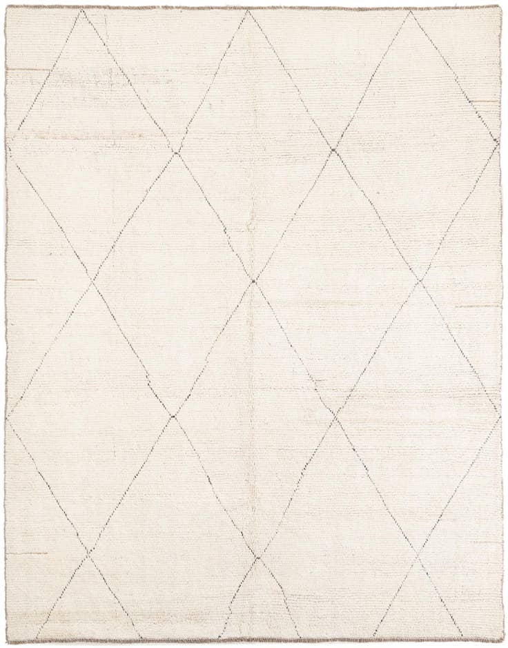 Detail image of 6' 10 x 8' 8 Hand Knotted Moroccan Wool Rug