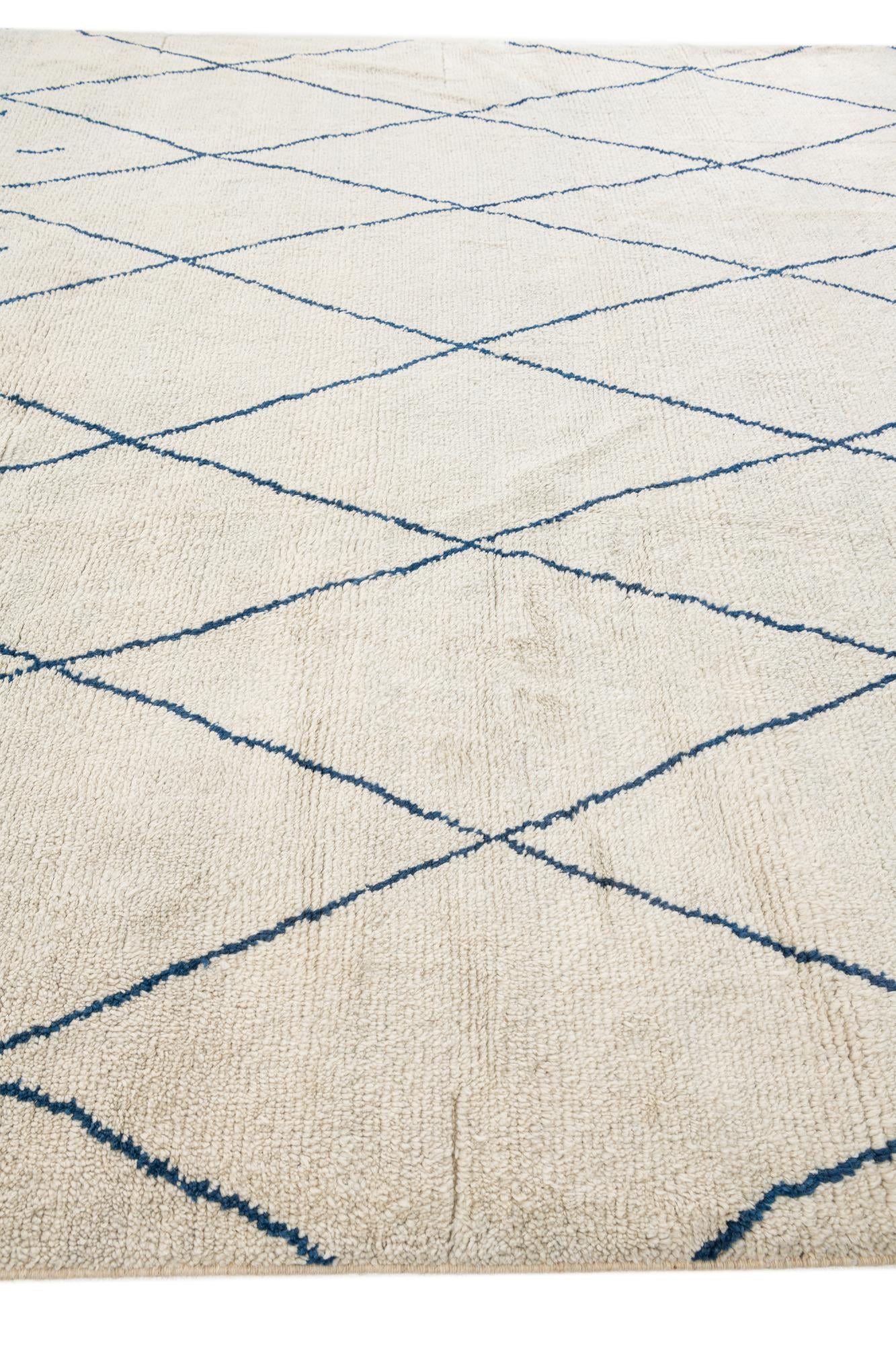 9' 5 x 11' 7 Hand Knotted Moroccan Wool Rug