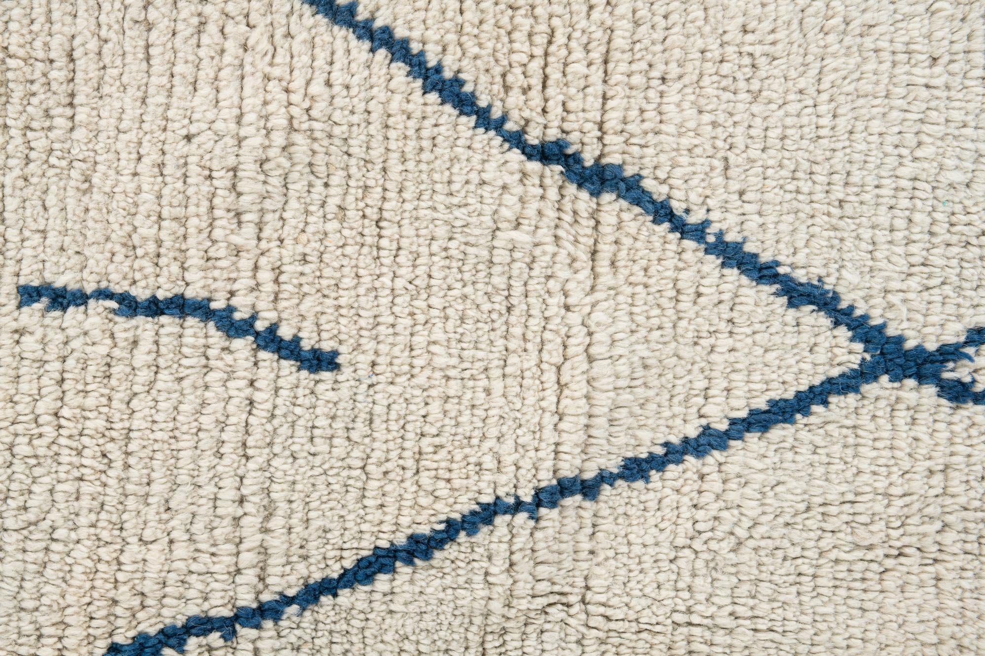 9' 5 x 11' 7 Hand Knotted Moroccan Wool Rug
