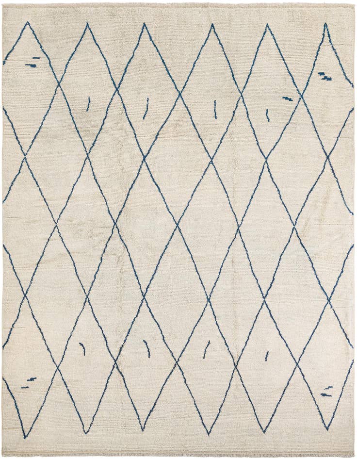 Detail image of 9' 5 x 11' 7 Hand Knotted Moroccan Wool Rug