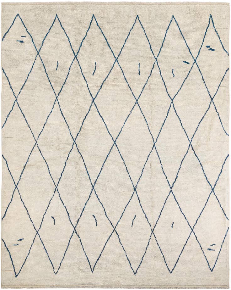 Detail image of 9' 5 x 11' 7 Hand Knotted Moroccan Wool Rug