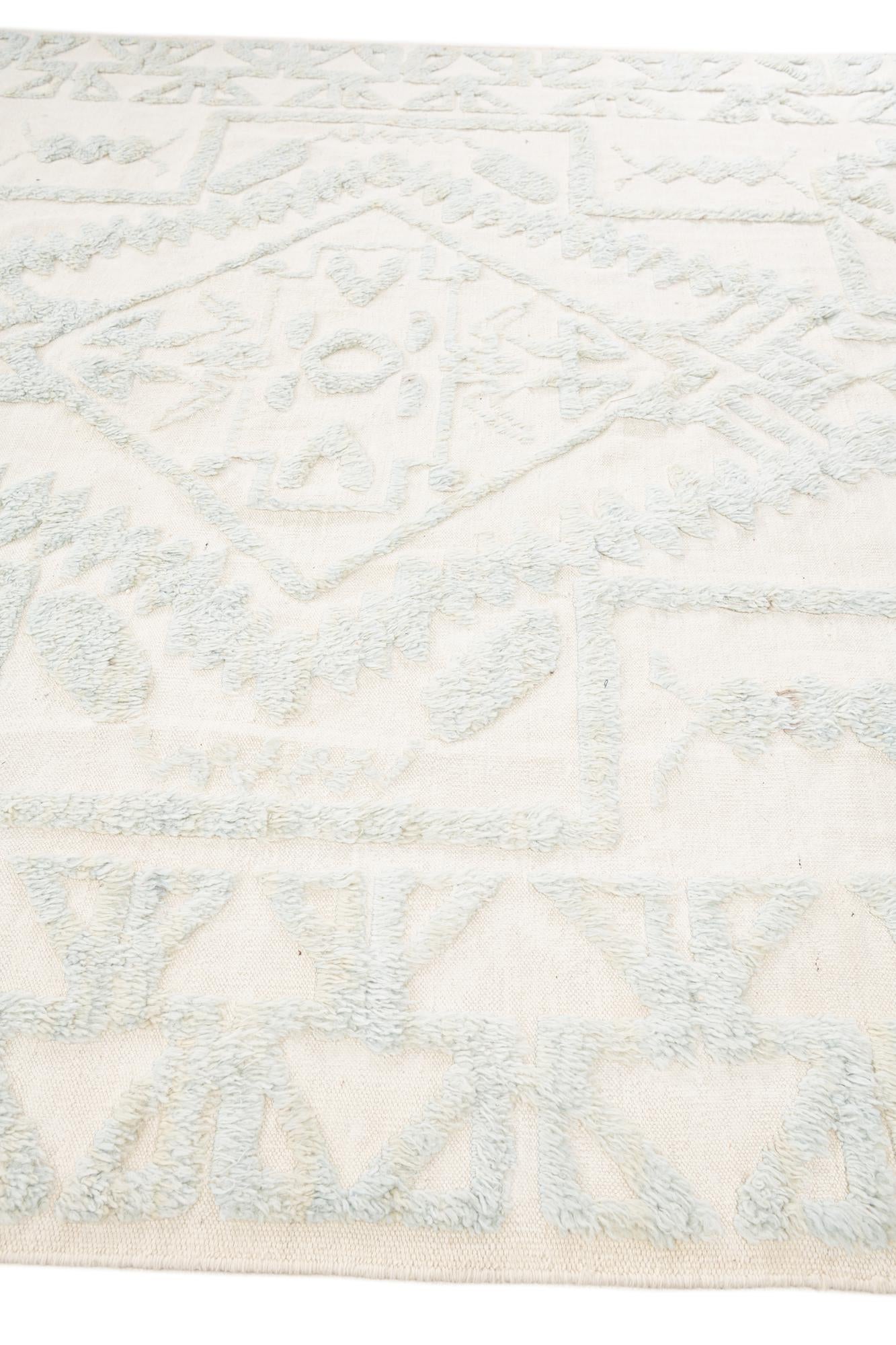 9' x 12' Hand Knotted Moroccan Wool Rug