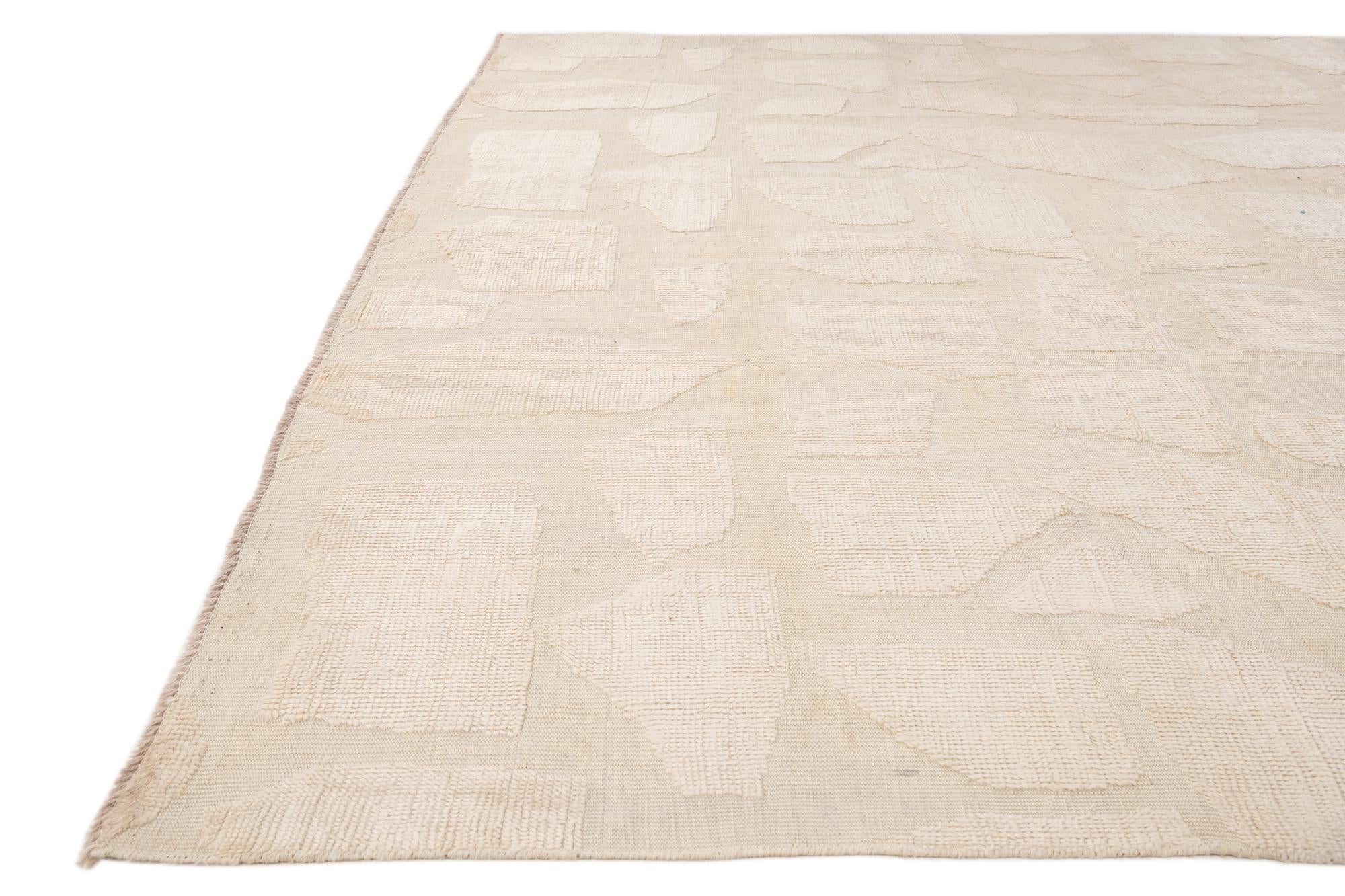 8' 5 x 12' 5 Hand Knotted Moroccan Wool Rug