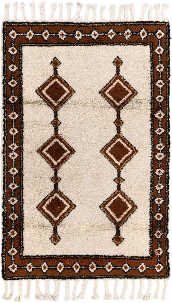 4' x 6' Hand Knotted Moroccan Wool Rug