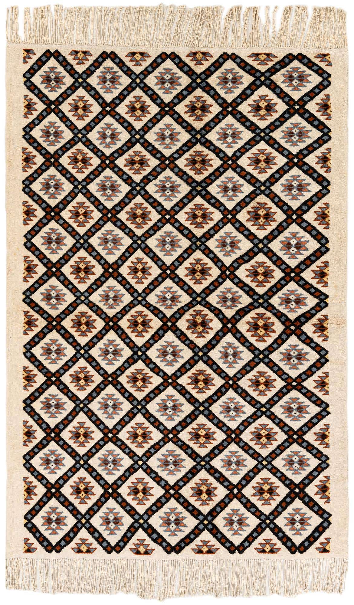 4' 11 x 7' 7 Hand Knotted Moroccan Wool Rug