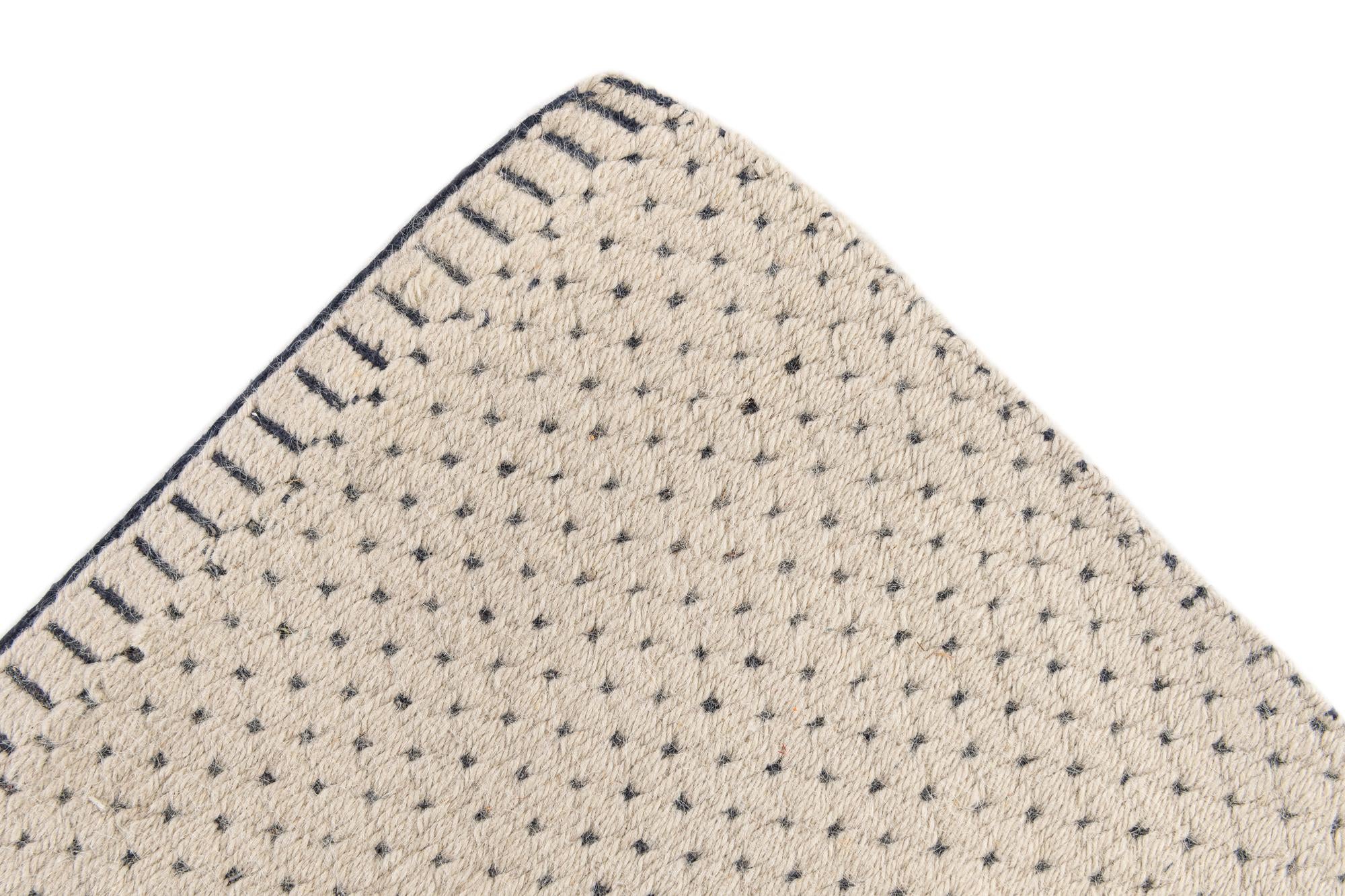 4' 1 x 7' 9 Hand Knotted Moroccan Wool Rug