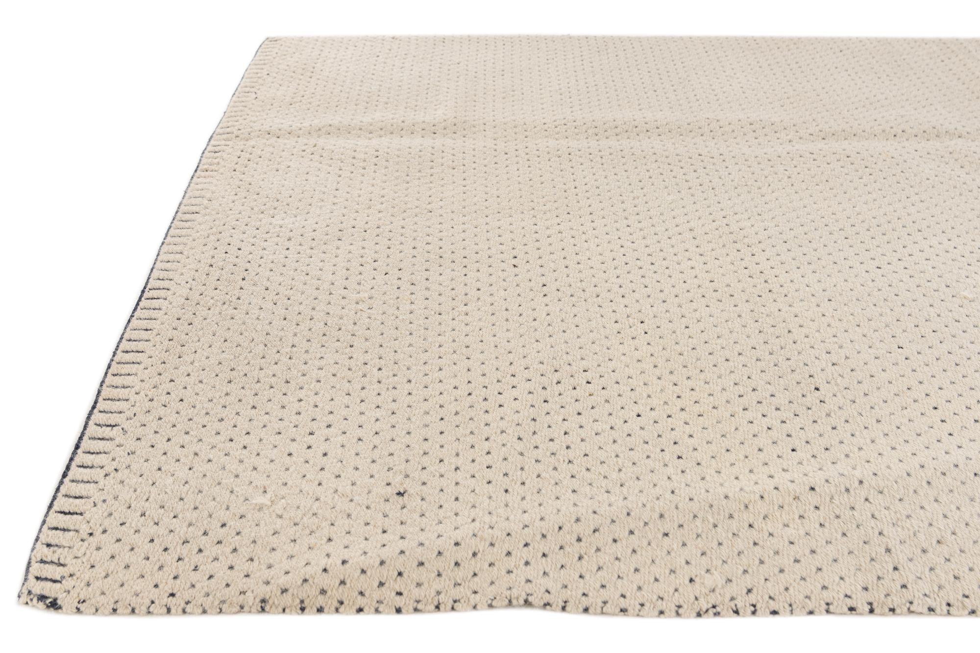 4' 1 x 7' 9 Hand Knotted Moroccan Wool Rug