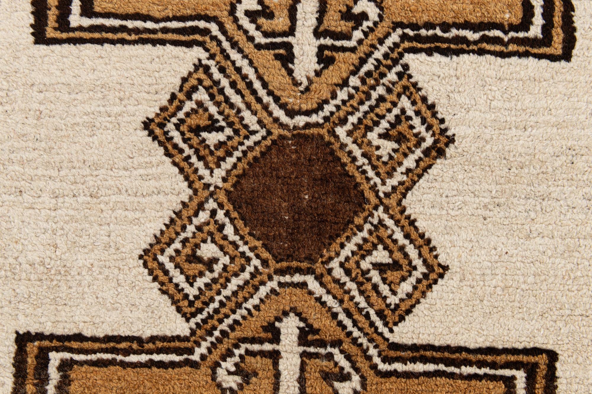 3' 5 x 6' 3 Hand Knotted Moroccan Wool Rug