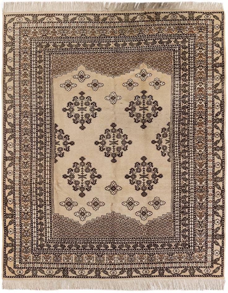 Detail image of 6' 6 x 9' 6 Hand Knotted Moroccan Wool Rug