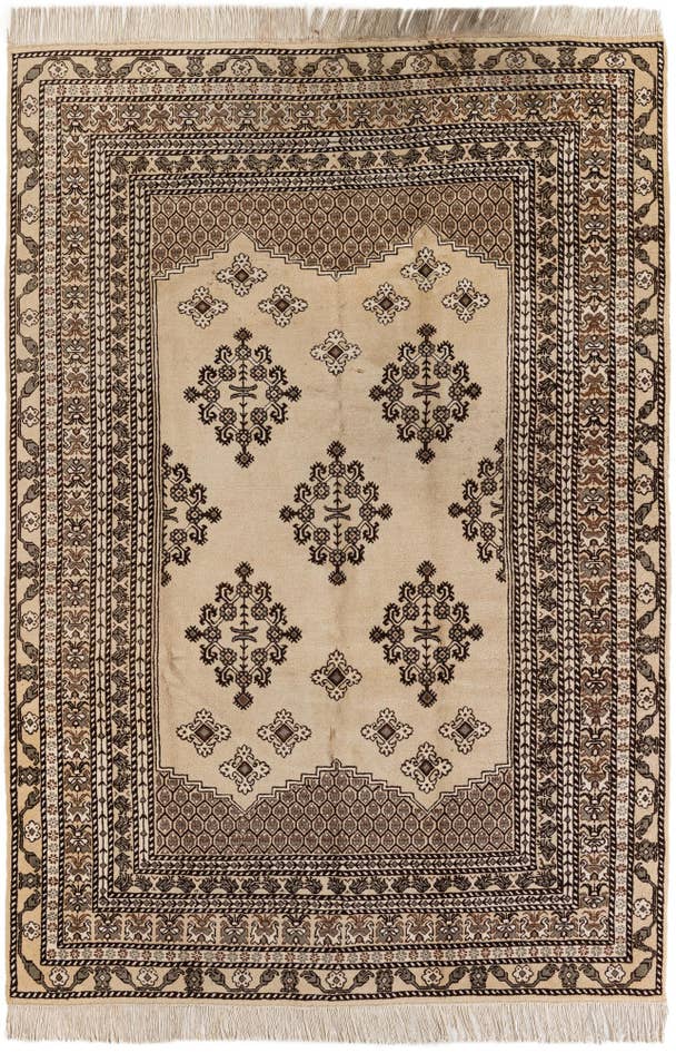 Detail image of 6' 6 x 9' 6 Hand Knotted Moroccan Wool Rug