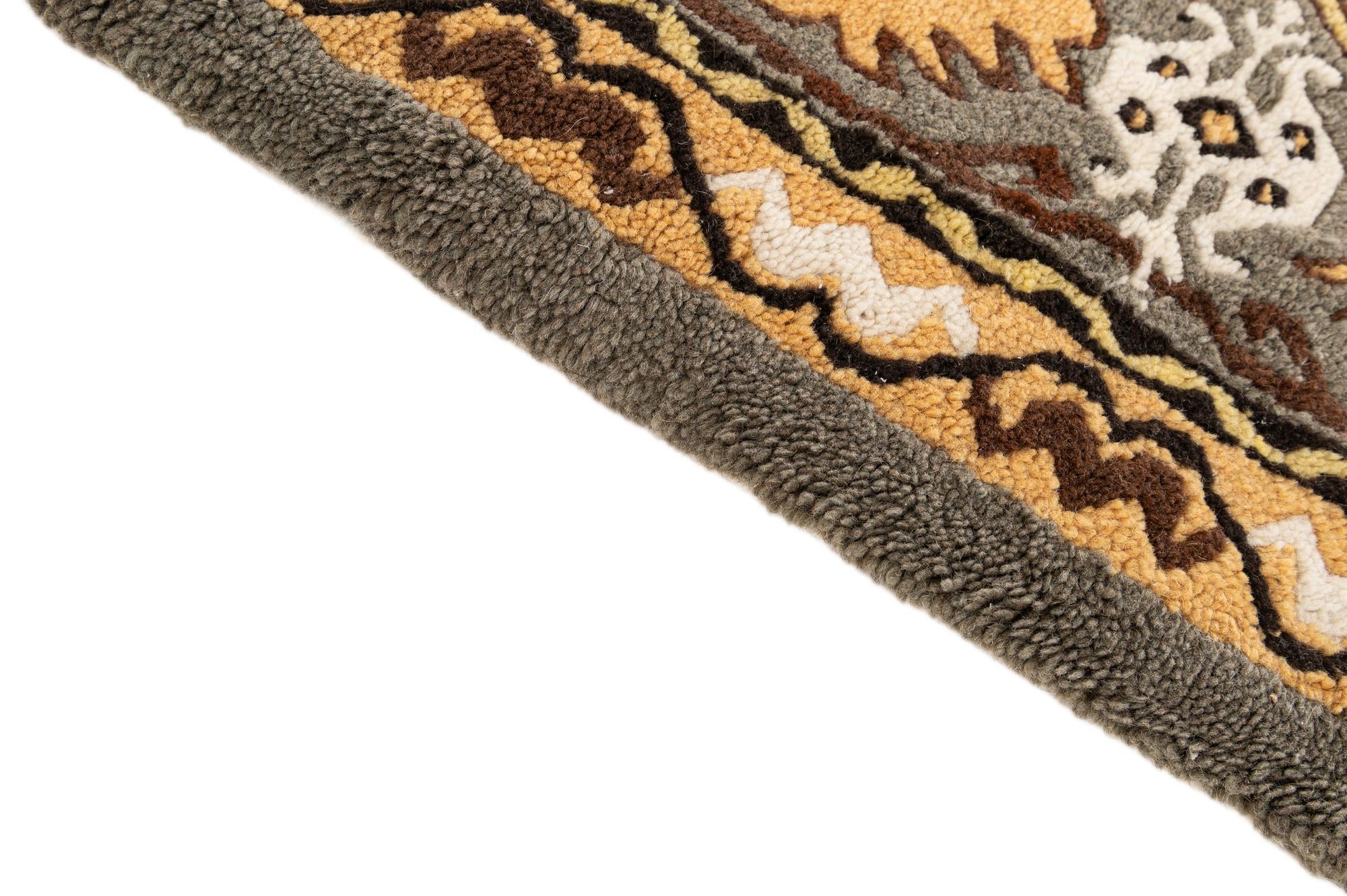 5' x 8' 9 Hand Knotted Moroccan Wool Rug