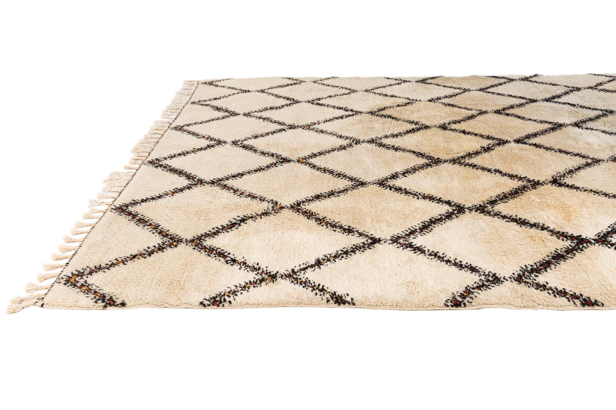 8' 9 x 11' 3 Hand Knotted Moroccan Wool Rug
