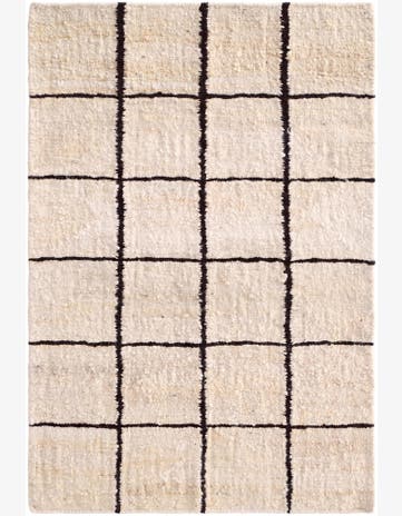 4' 1 x 5' 11 Hand Knotted Moroccan Wool Rug