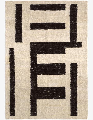 4' 2 x 5' 11 Hand Knotted Moroccan Wool Rug
