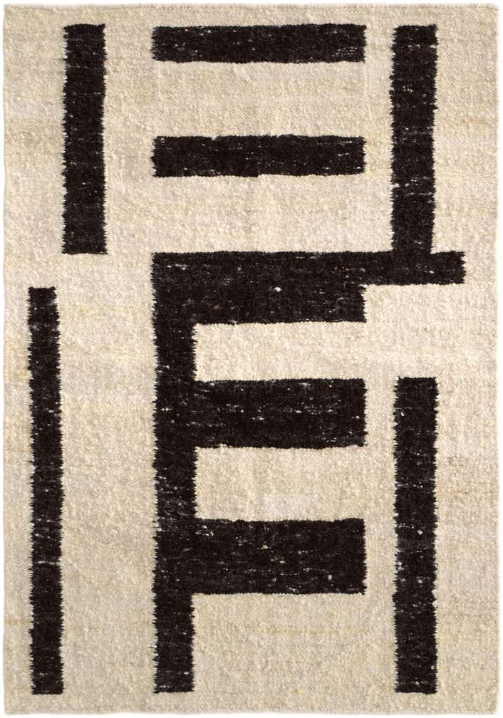 4' 2 x 5' 11 Hand Knotted Moroccan Wool Rug
