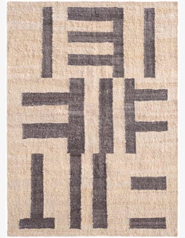5' 1 x 6' 11 Hand Knotted Moroccan Wool Rug