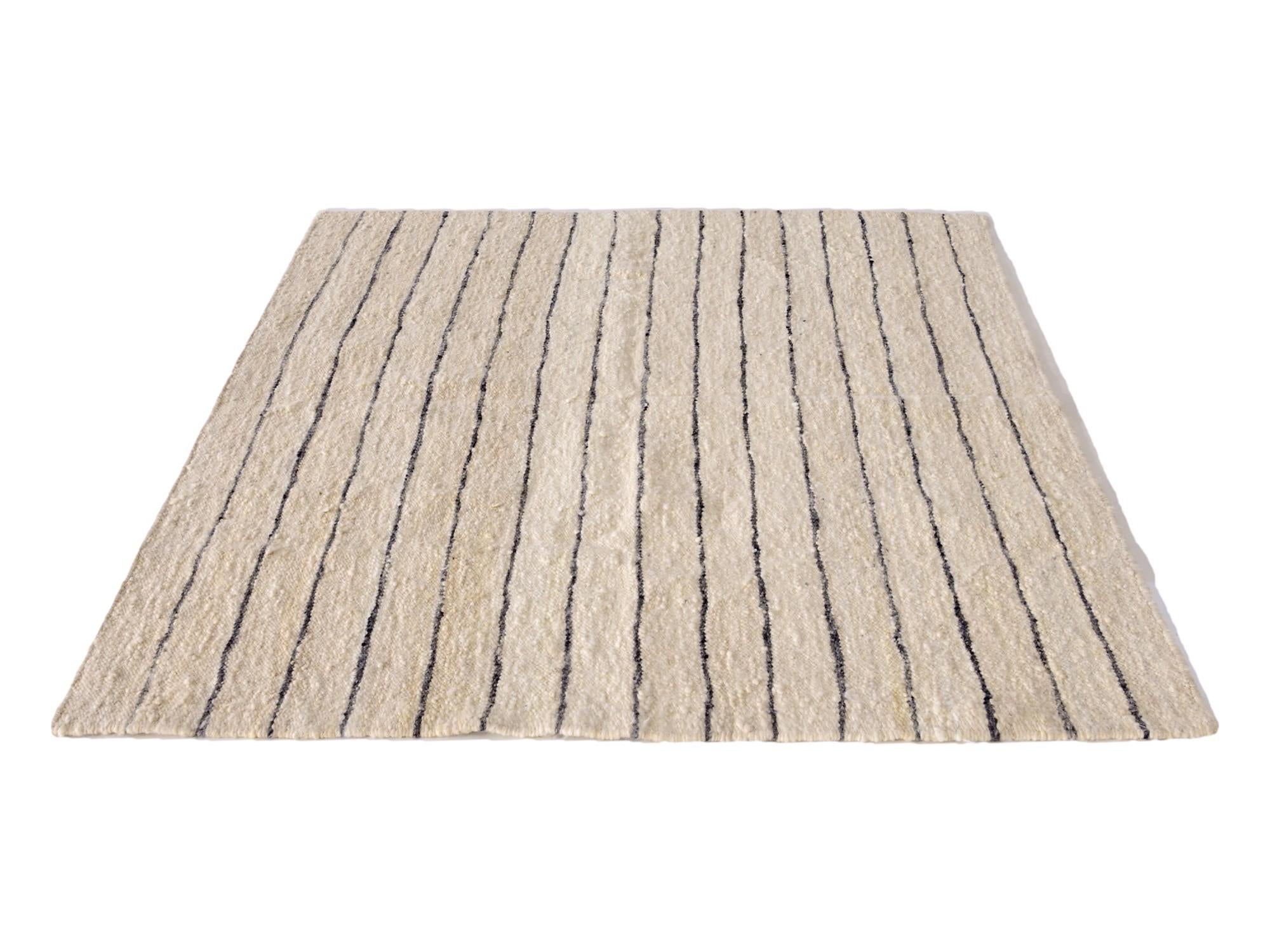 5' 1 x 6' 7 Hand Knotted Moroccan Wool Rug