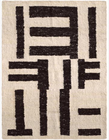 5' 3 x 6' 10 Hand Knotted Moroccan Wool Rug