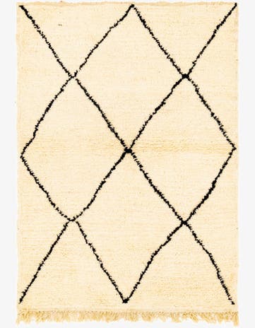 3' 5 x 4' 9 Hand Knotted Moroccan Wool Rug