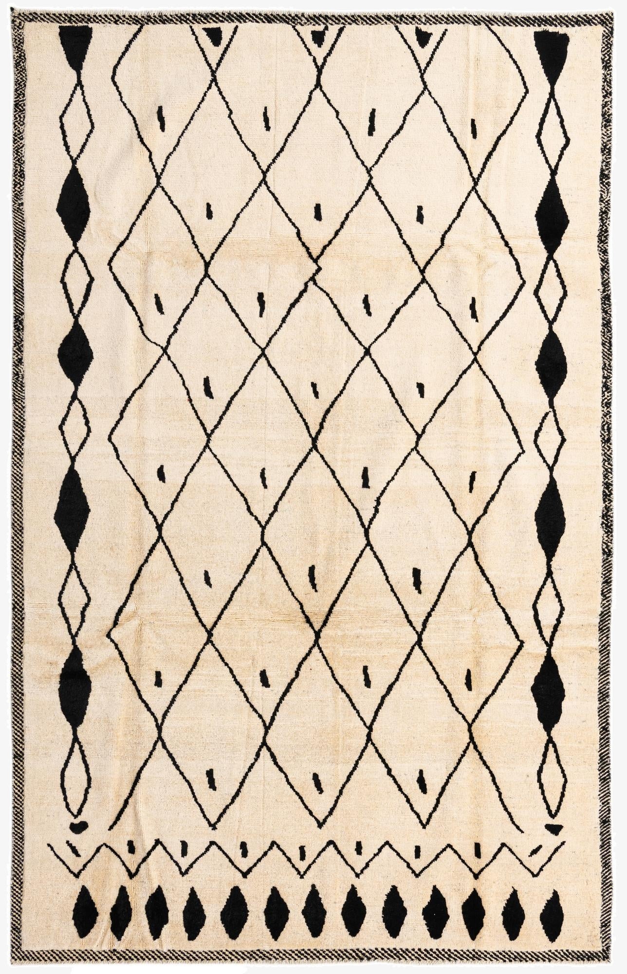 6' 7 x 10' 6  Hand Knotted Moroccan Wool Rug
