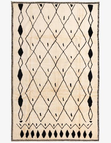 6' 7 x 10' 6 Hand Knotted Moroccan Wool Rug