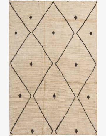 6' 2 x 9' 3 Hand Knotted Moroccan Wool Rug
