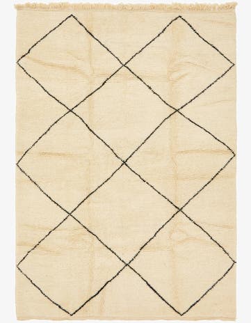 6' 10 x 9' 7 Hand Knotted Moroccan Wool Rug