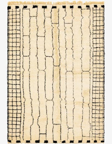 6' 9 x 10' 5 Hand Knotted Moroccan Wool Rug