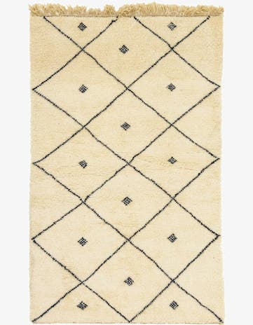 4' 10 x 8' 3 Hand Knotted Moroccan Wool Rug